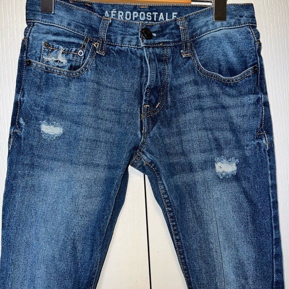 Aeropostale Slim Straight Distressed Jeans - Picture 3 of 9